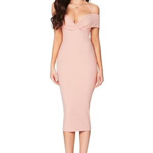 Nookie Athena Off The Shoulder MIDI Dress